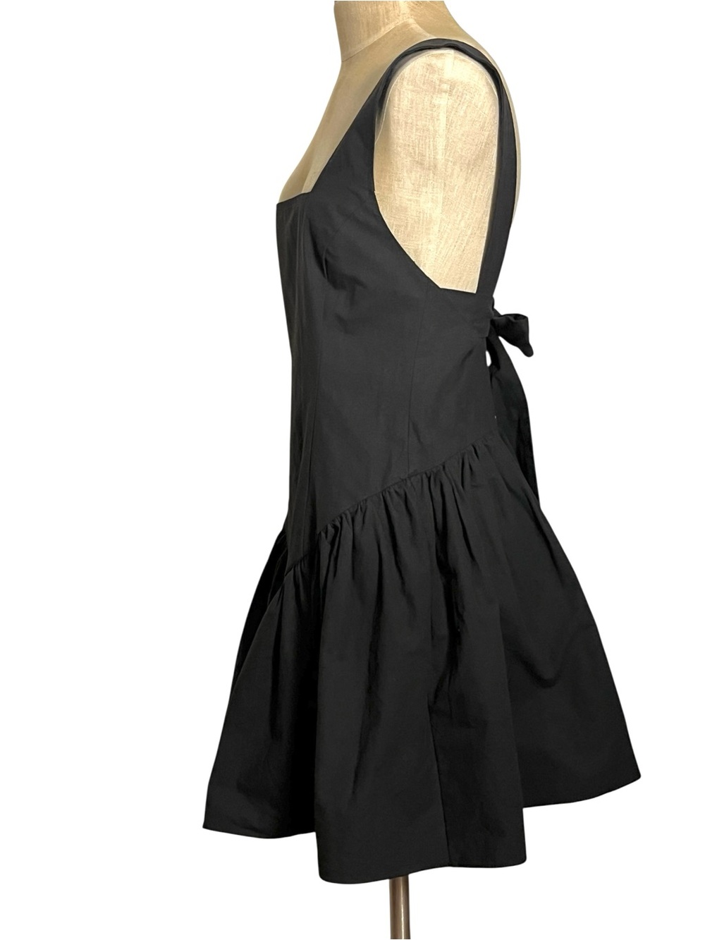 CAARA Black Open Back Bow Mini Dress Cotton Fit & Flare Size M NWT - Picture 8 of 12